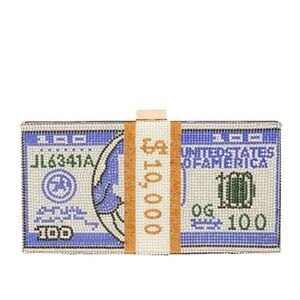 •Bank Roll Betty• Money Stacks Rhinestone Clutch